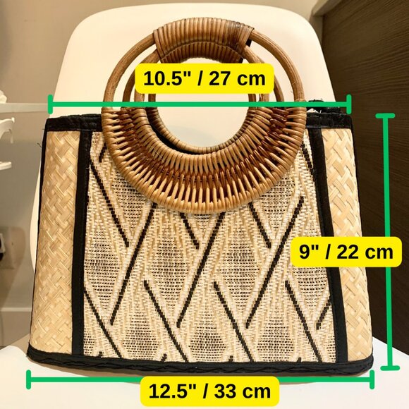 Handmade Rattan Bag (detachable straps) - Picture 1 of 6